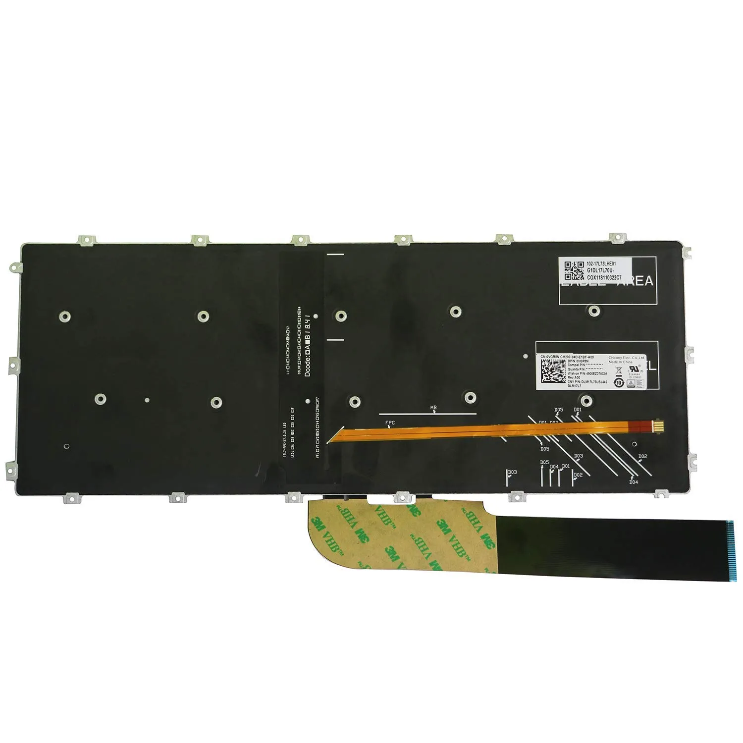 Teksus Laptop Keyboard For Dell Inspiron 5480 | 5482 with Backlight view 3